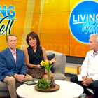 Dr. Stewart sits with Living Well hosts on set. 